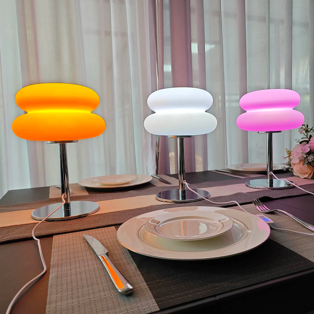 Creamy Dome Table Lamp – USB Plug-In with 3 Color Dimming for Bedroom or Study