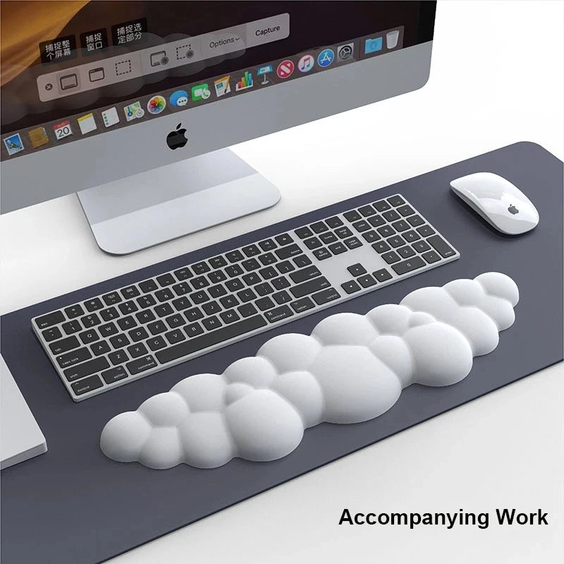 Cloud-Shaped Memory Foam Wrist Rest – Ergonomic Anti-Slip Keyboard & Mouse Pad Support
