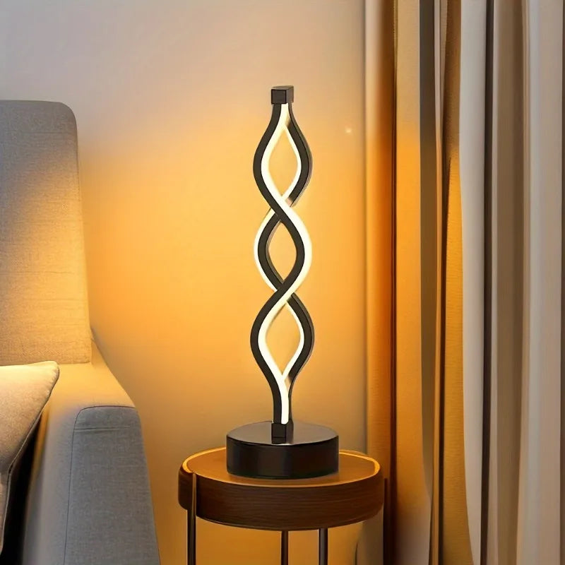 Waveform LED Table Lamp β Modern USB-Powered Light for Cozy Corners