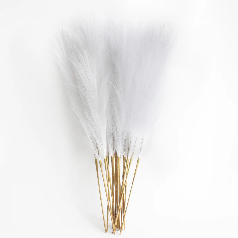 Boho 6PCS Artificial Pampas Grass – Elegant Faux Floral Decor for Vases, Weddings & Home Styling