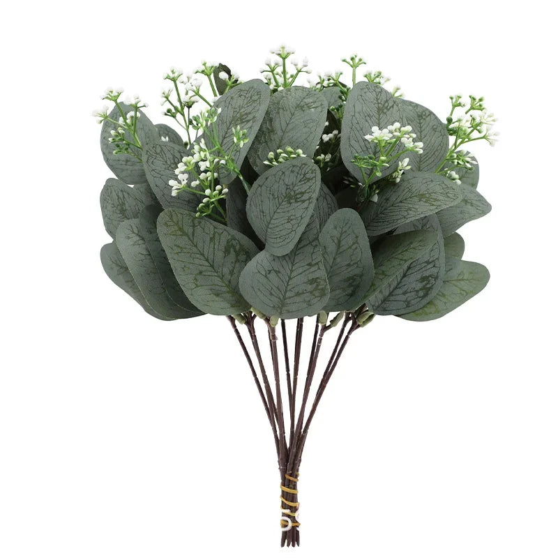 20PCS Artificial Eucalyptus Stems – Silver Dollar Leaf Picks for Bouquets & DIY Floral Decor