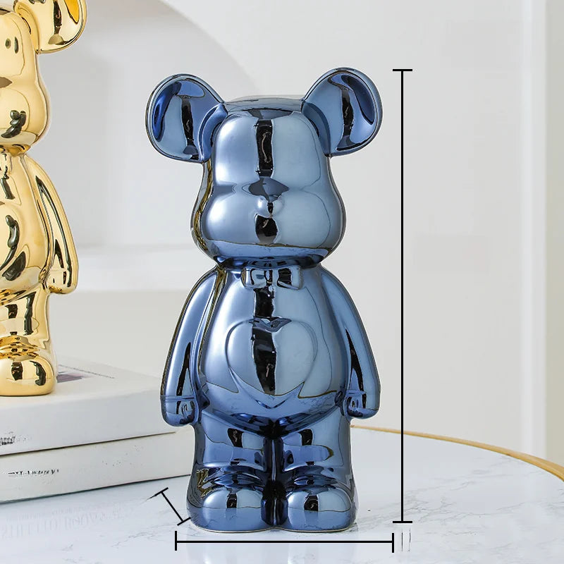 Aesthetic Ceramic Bearbrick Statue – Colorful Modern Home Decor Figure (17/27cm)