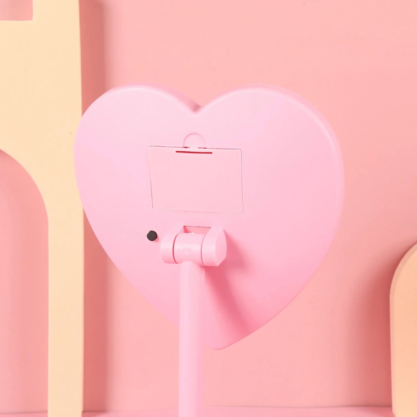 Heart-Shaped LED Makeup Mirror β 3 Light Modes, Rechargeable & Portable (Pink)