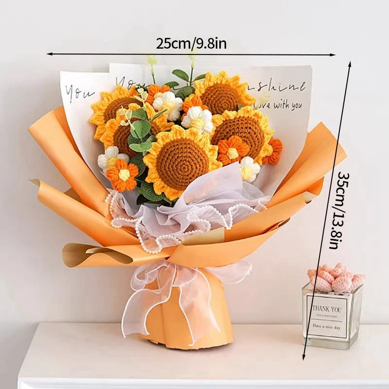 Crochet LED Flower Bouquet – Handmade Graduation & Wedding Gift