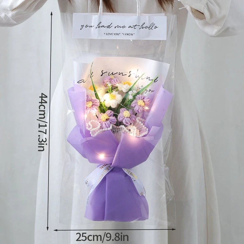 Crochet LED Flower Bouquet – Handmade Graduation & Wedding Gift