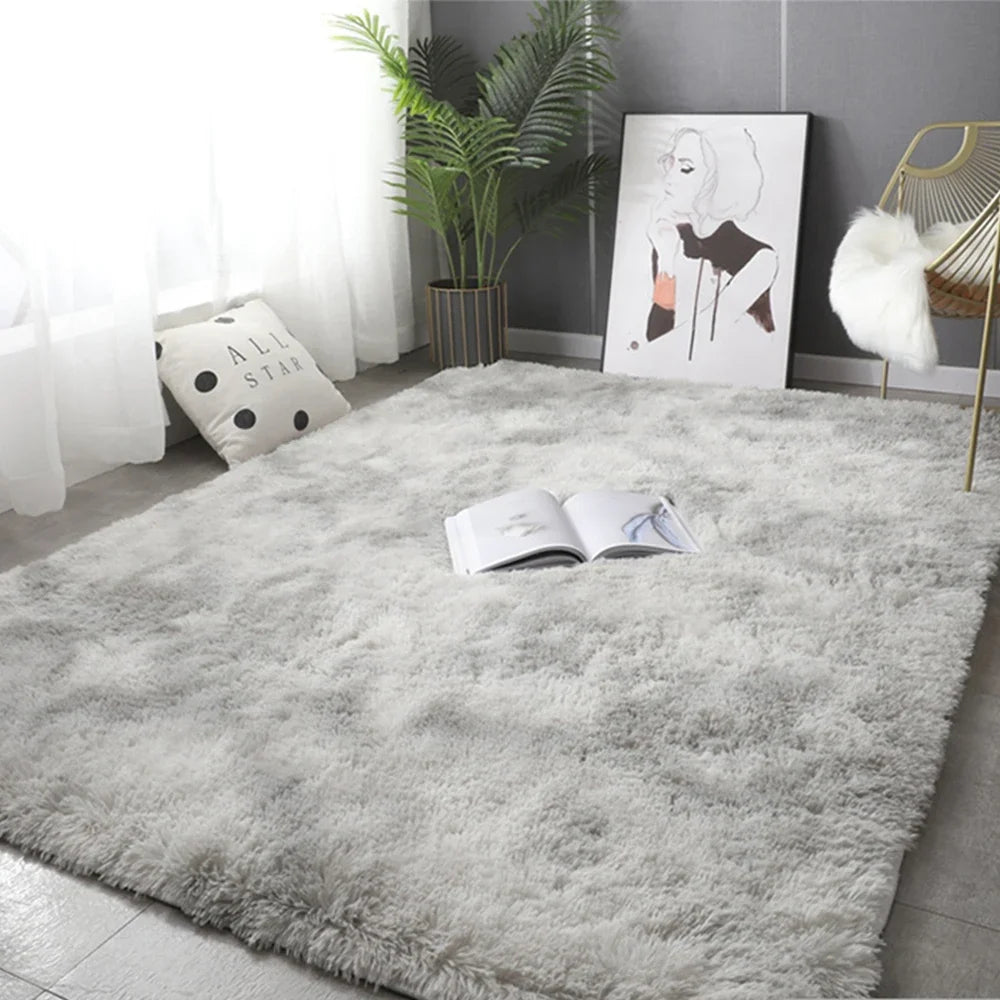 Fluffy Velvet Rug – Soft Plush Carpet for Cozy Living Rooms & Bedrooms