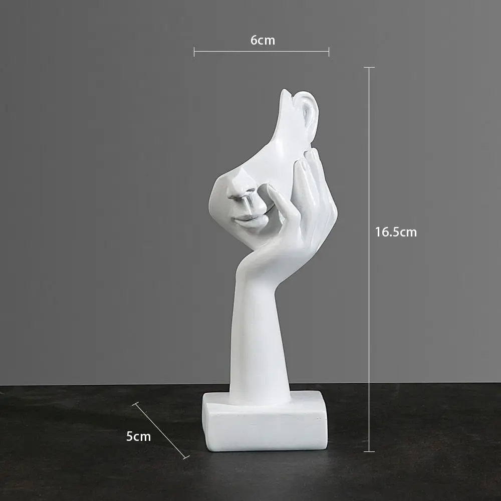 Abstract Resin Face Sculpture – Nordic Style Desktop Art Figurine for Home & Office Decor