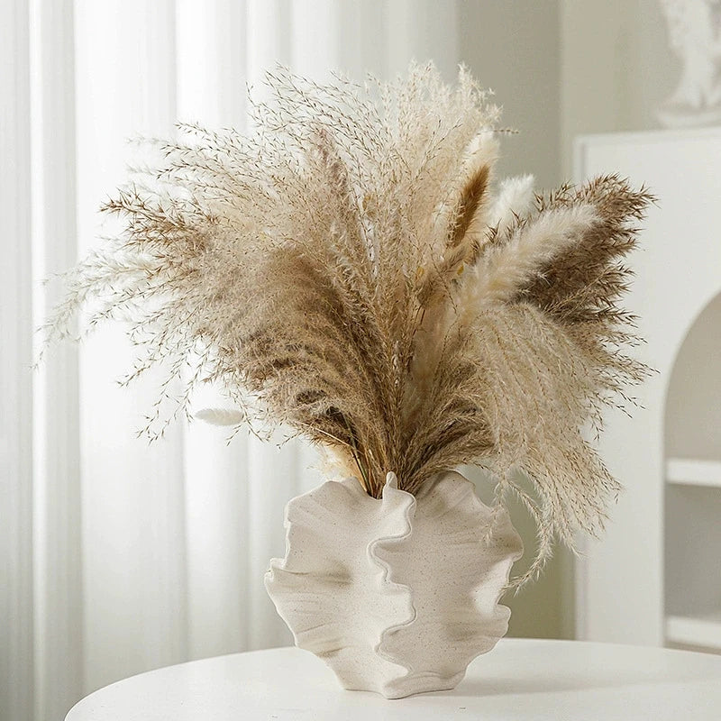 Mirage Flow Vase – Abstract Coral-Inspired Ceramic in Beige or Black