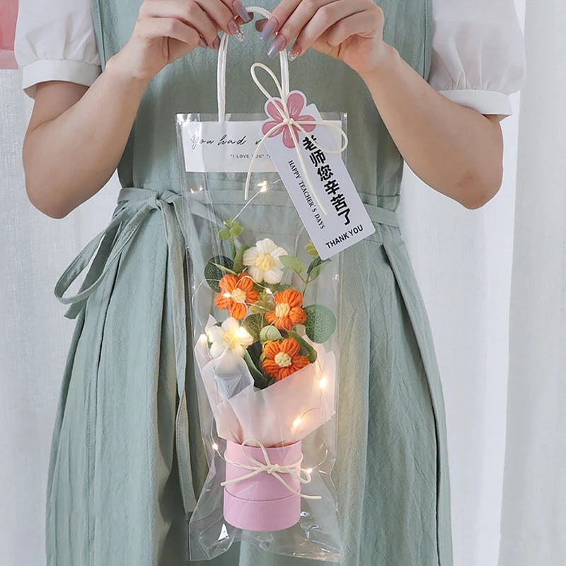 Crochet LED Flower Bouquet – Handmade Graduation & Wedding Gift