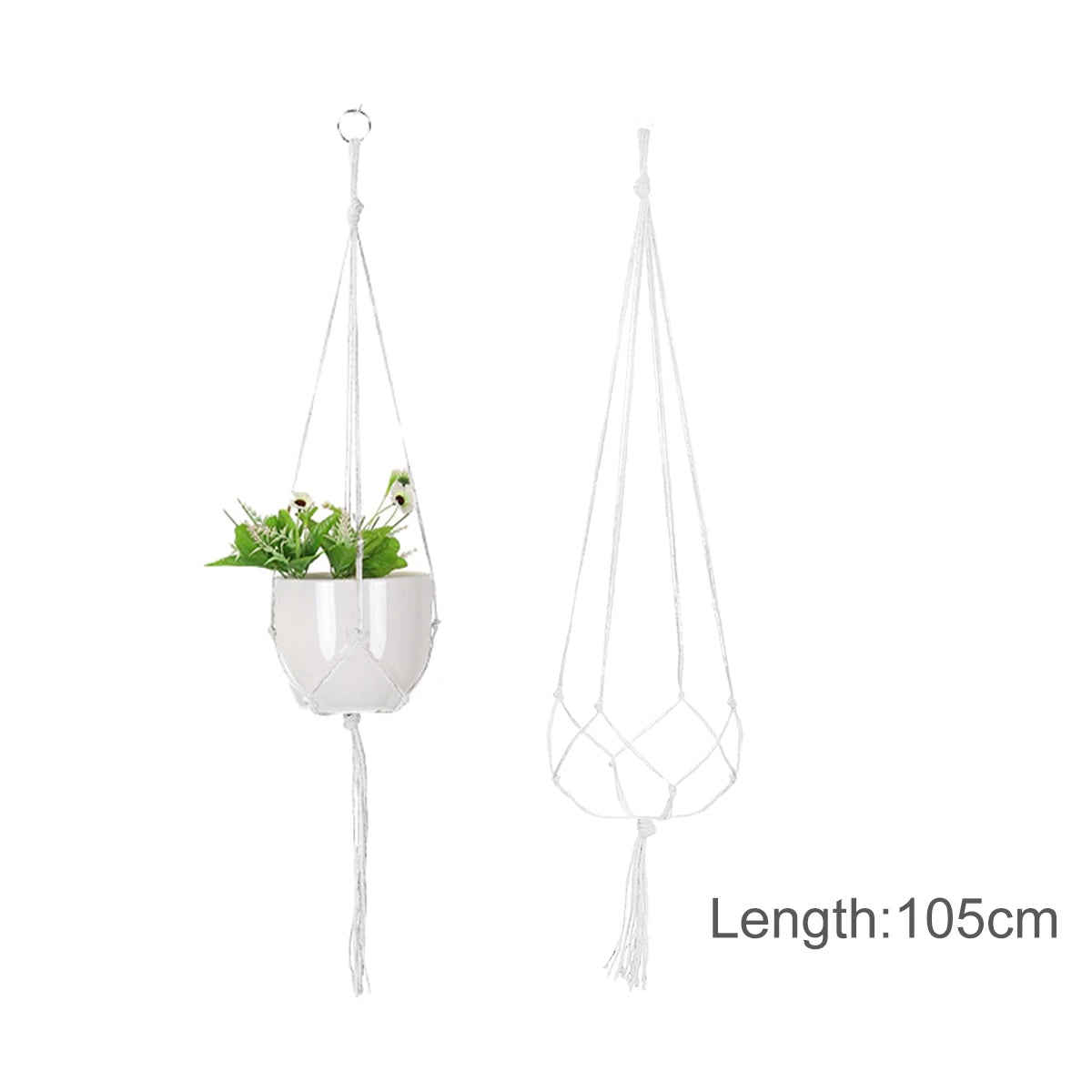 Handmade Macrame Hanging Plant Holder – Boho Flower Pot Hanger for Indoor & Outdoor Decor