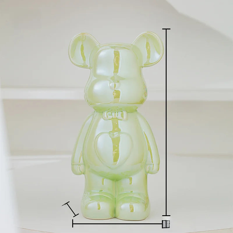 Aesthetic Ceramic Bearbrick Statue – Colorful Modern Home Decor Figure (17/27cm)