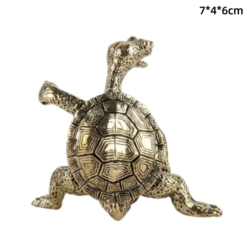 Antique Brass Meditation Zen Frog – Mini Statue for Tranquil Home & Desk Decor