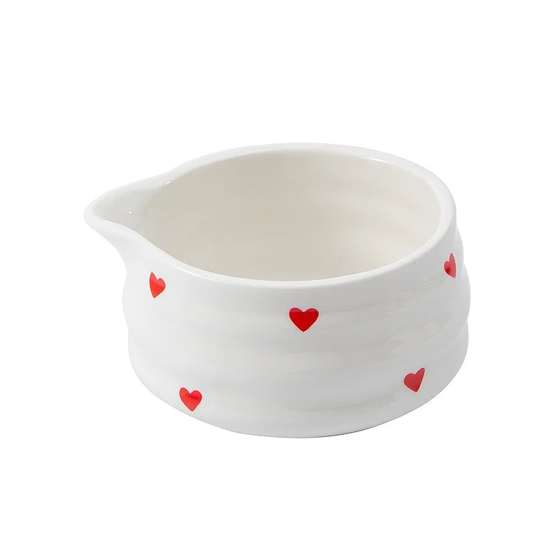 Heart Matcha Bowl – Cute Ceramic Tea Set for Gifting