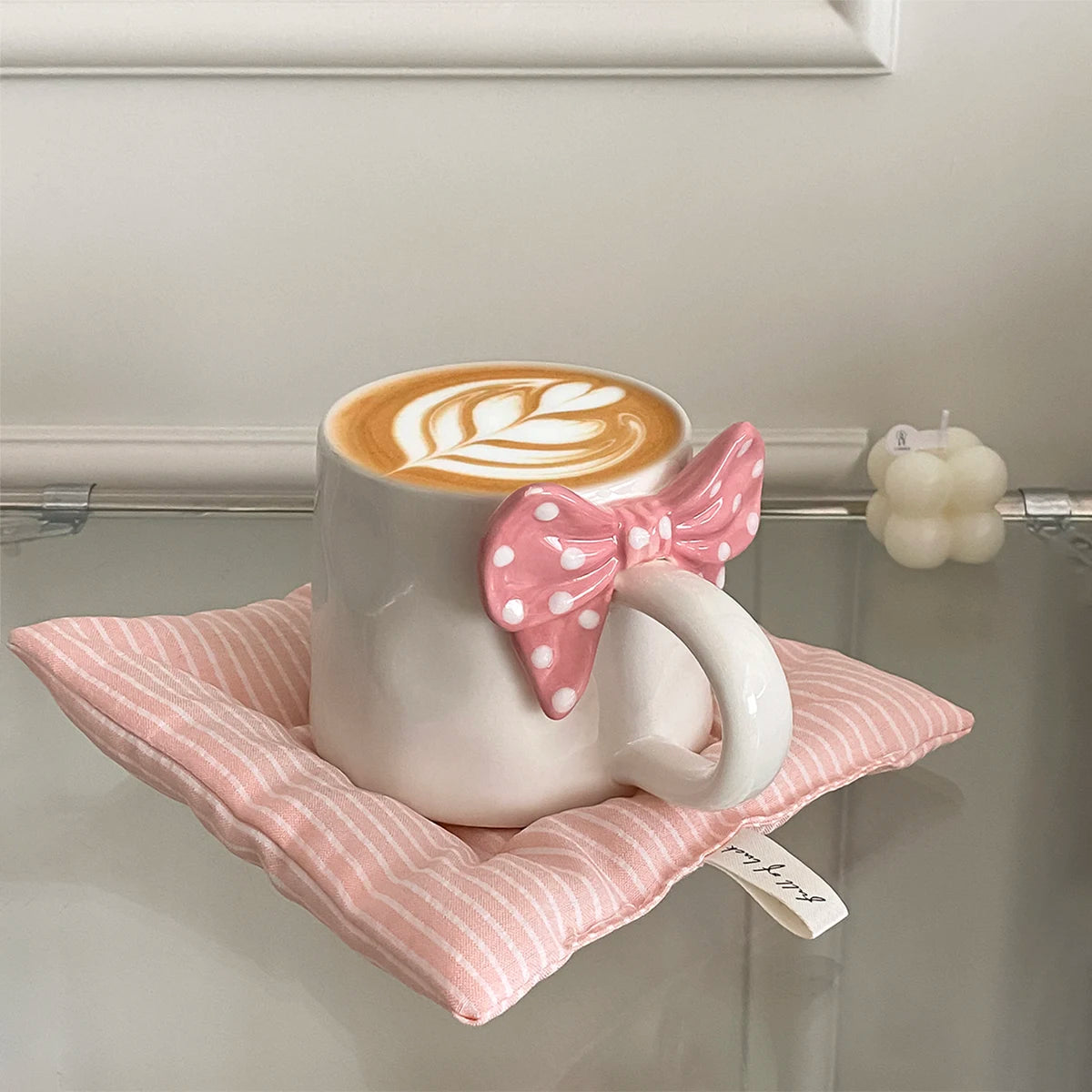 Polka Dot Bow Mug β Pink Edition π