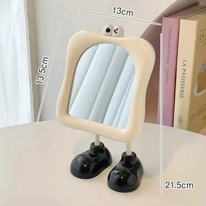 Cute Big Feet Desktop Mirror β Adorable Standing Makeup Mirror for Dorm or Vanity