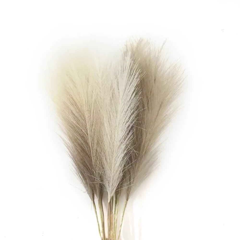 Boho 6PCS Artificial Pampas Grass – Elegant Faux Floral Decor for Vases, Weddings & Home Styling
