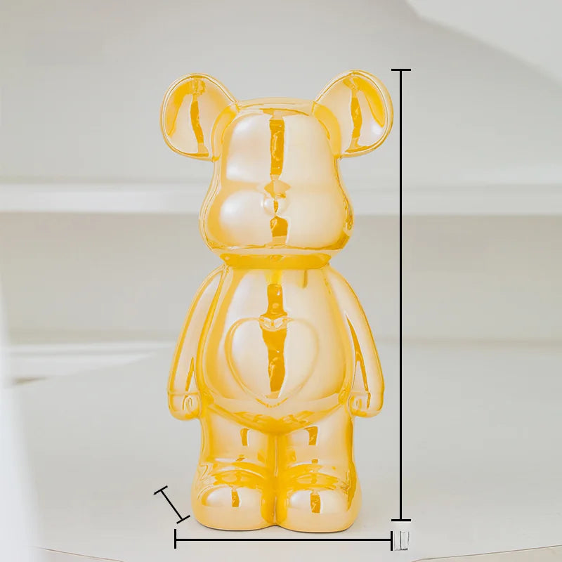 Aesthetic Ceramic Bearbrick Statue – Colorful Modern Home Decor Figure (17/27cm)