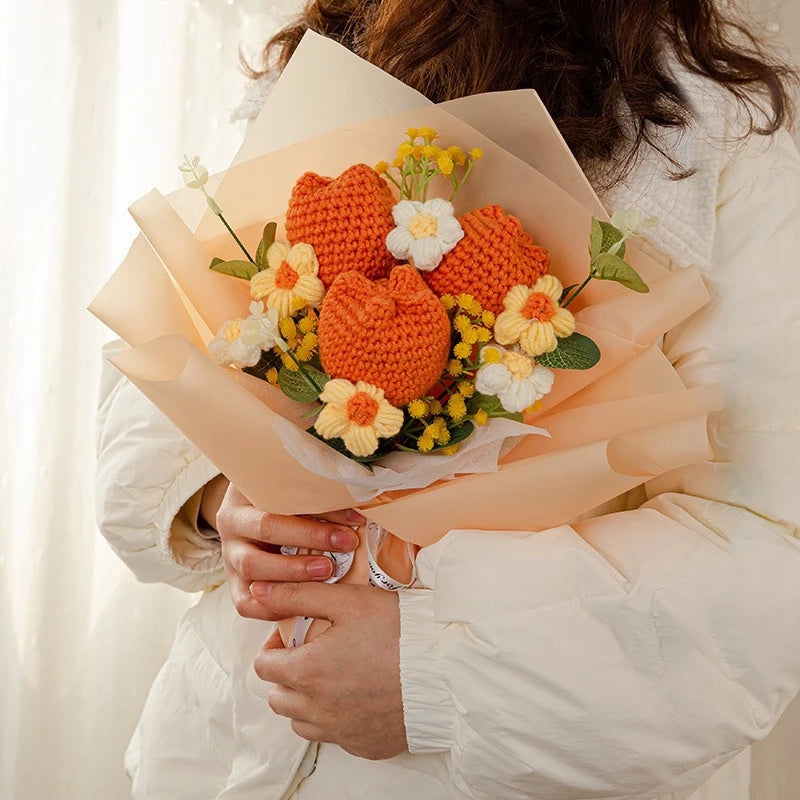 Crochet LED Flower Bouquet – Handmade Graduation & Wedding Gift
