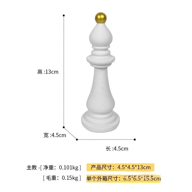 Luxury Resin Chess Figurine Set – King, Queen & Knight Decorative Sculptures for Home & Office