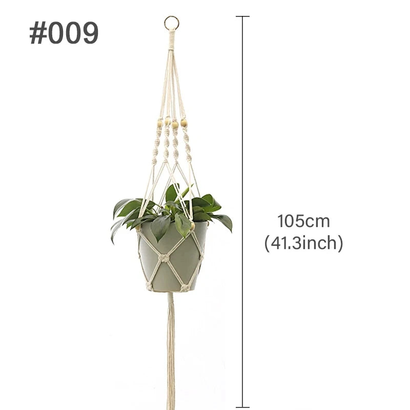 Handmade Macrame Hanging Plant Holder – Boho Flower Pot Hanger for Indoor & Outdoor Decor