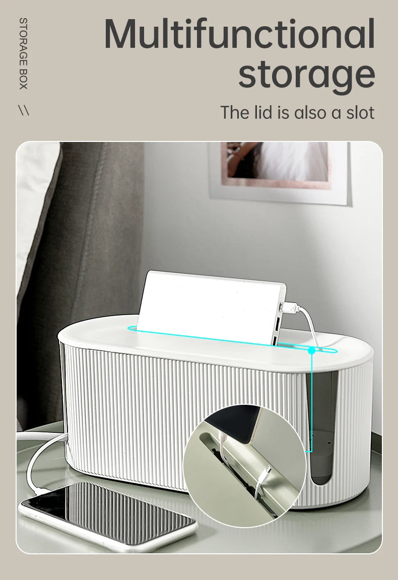 Nordic Plug Board Storage Box β Wire Organizer & Desktop Cable Holde