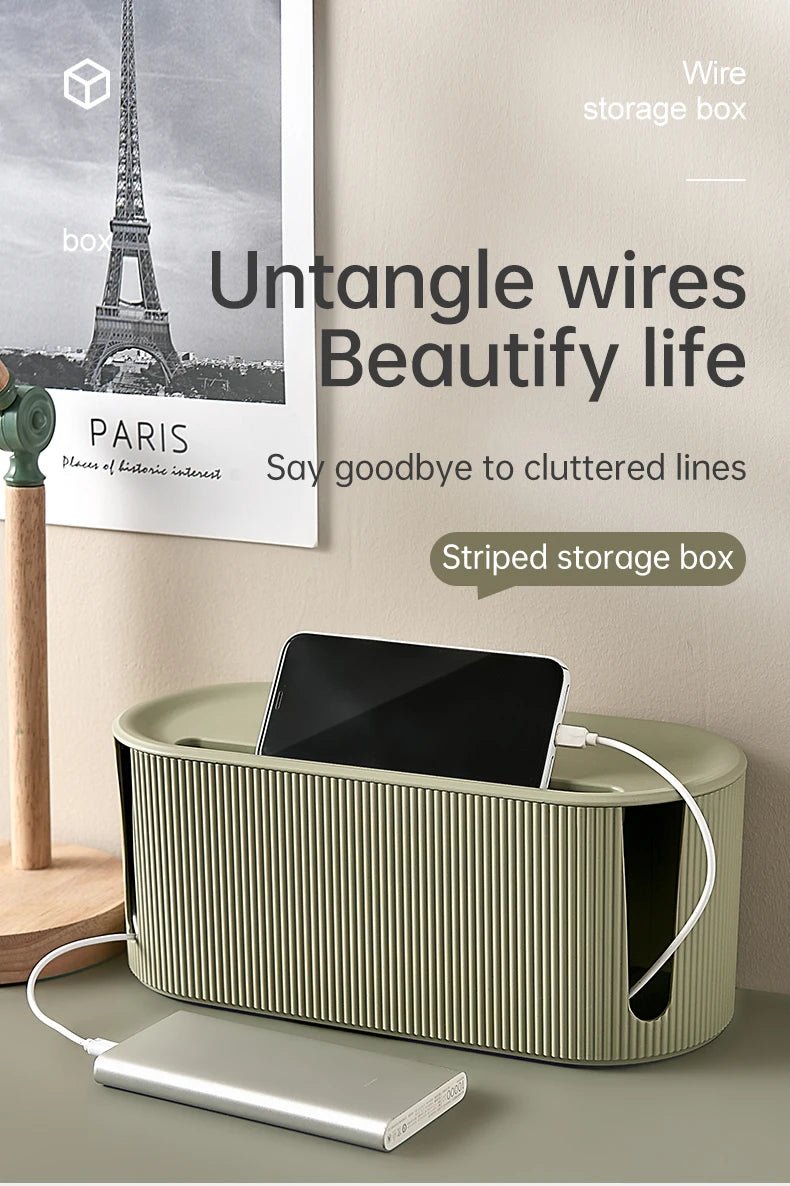 Nordic Plug Board Storage Box β Wire Organizer & Desktop Cable Holde