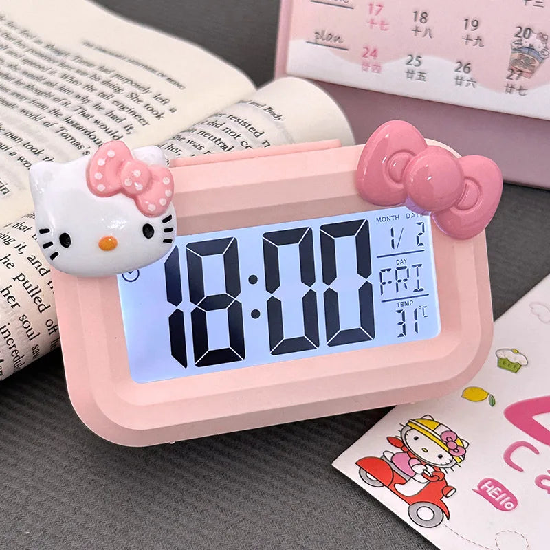 Hello Kitty Digital Alarm Clock – Cute DIY LED Mini Clock for Dorms & Desks