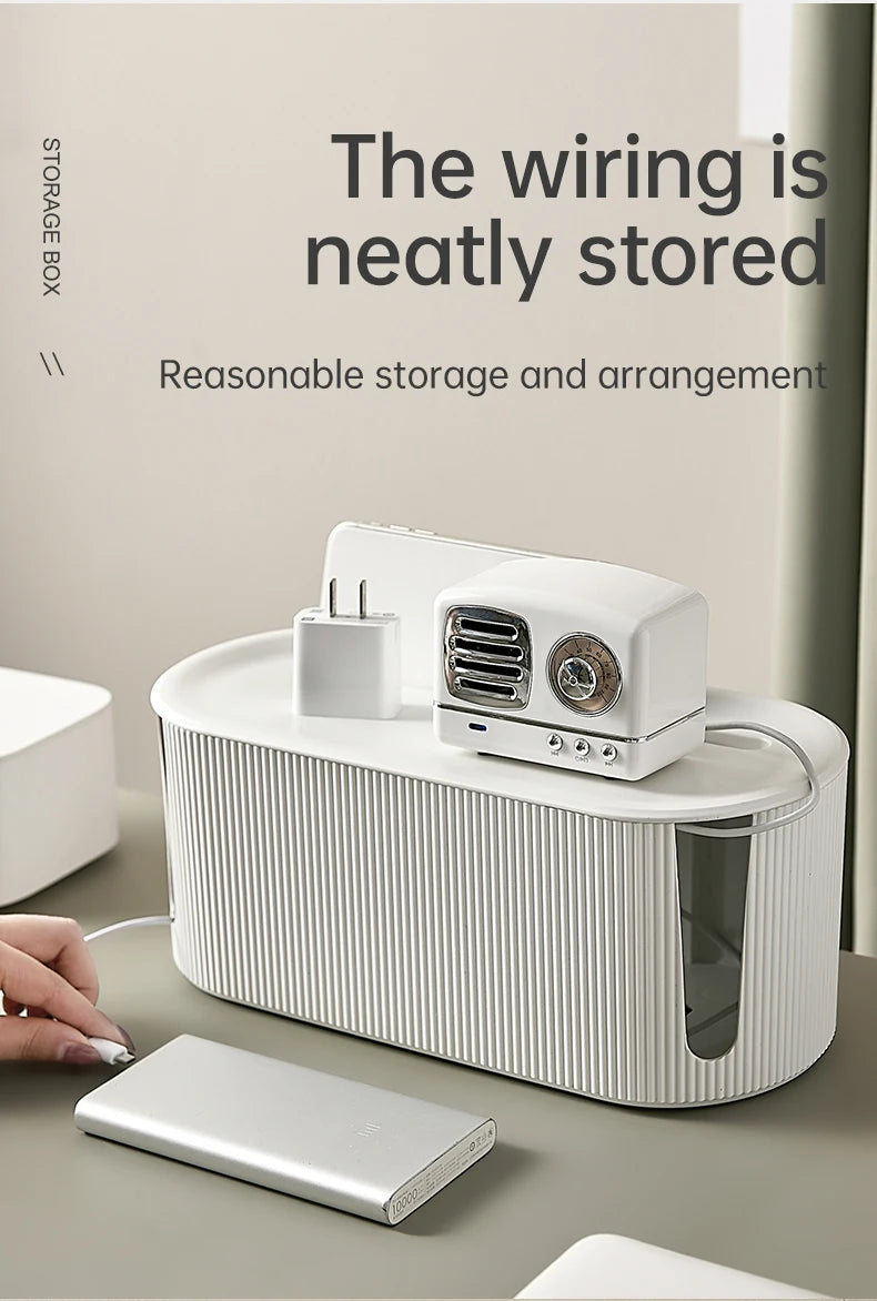 Nordic Plug Board Storage Box β Wire Organizer & Desktop Cable Holde