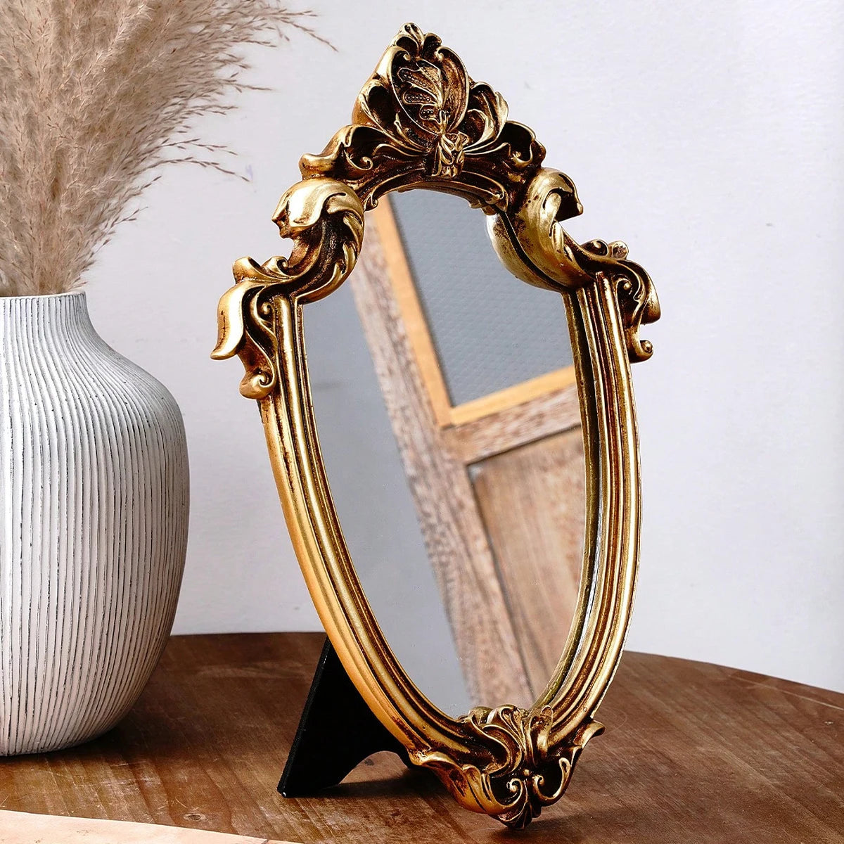 Vintage Baroque Gold Mirror for Wall & Vanity Décor