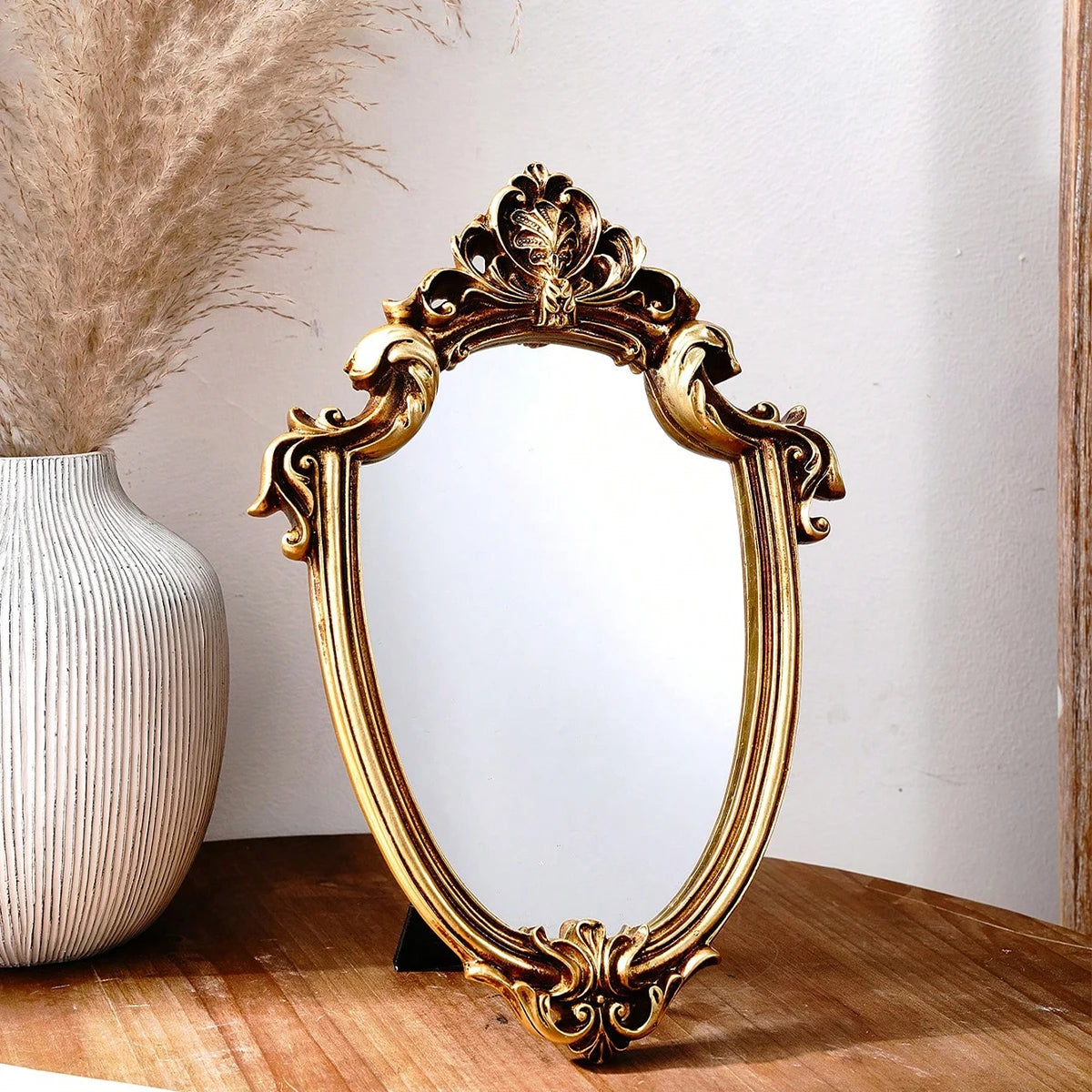 Vintage Baroque Gold Mirror for Wall & Vanity Décor