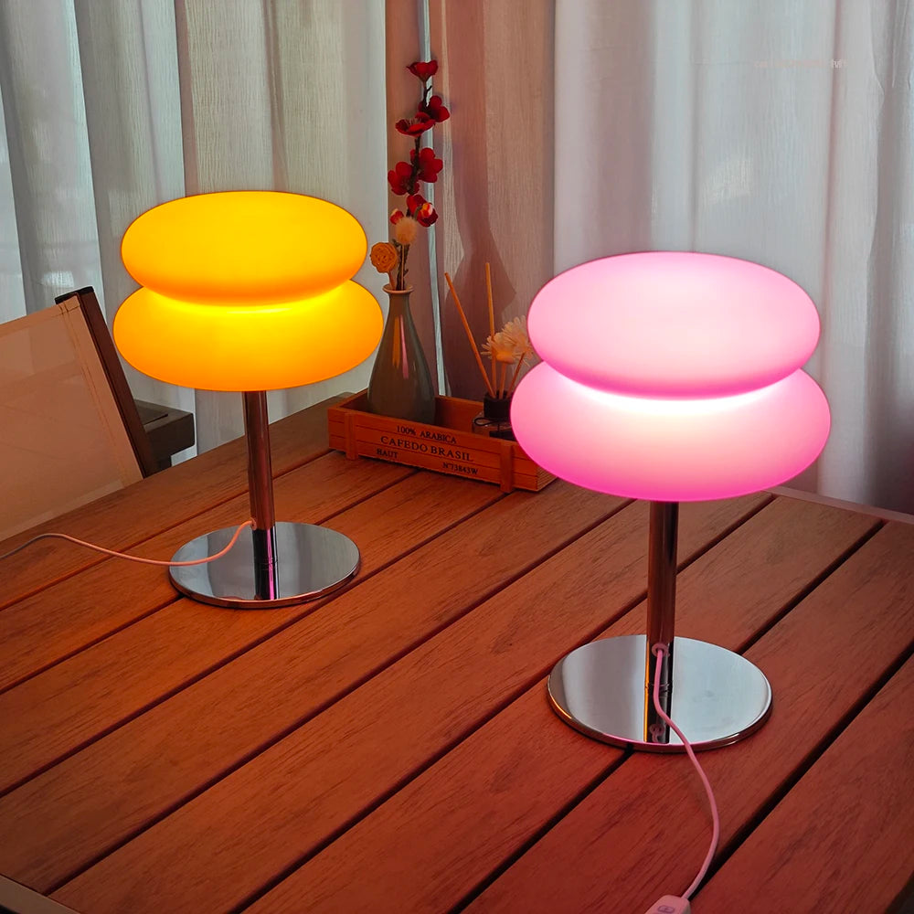 Creamy Dome Table Lamp – USB Plug-In with 3 Color Dimming for Bedroom or Study