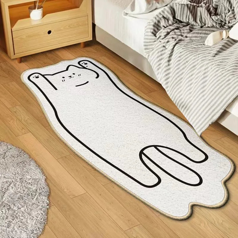 Cozy Bear-Shaped Cartoon Carpet – Soft Cashmere Floor Mat for Bedroom, Living Room & Kids’ Spaces (Multiple Sizes)