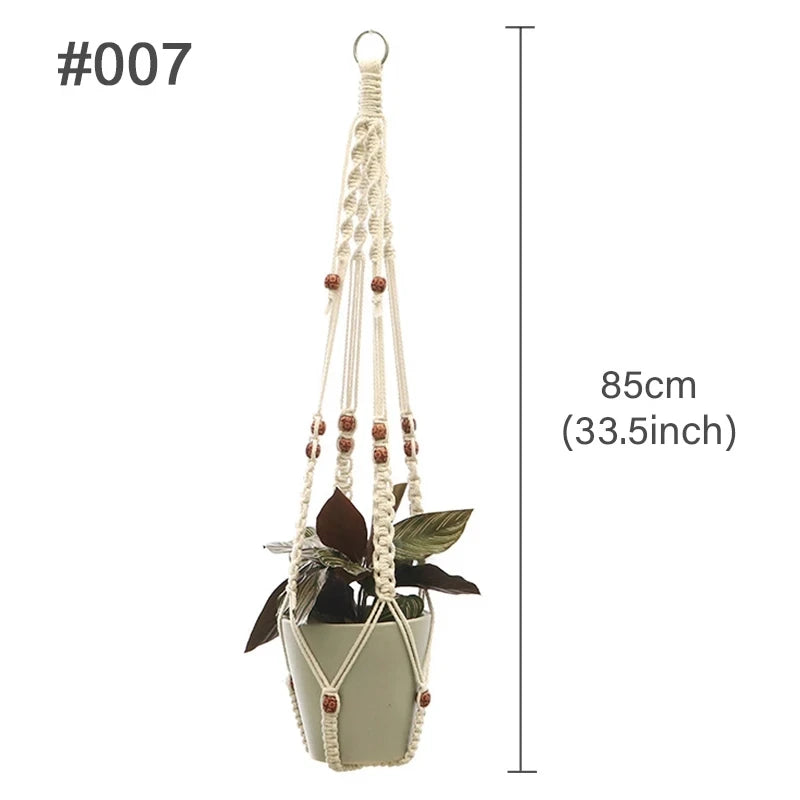 Handmade Macrame Hanging Plant Holder – Boho Flower Pot Hanger for Indoor & Outdoor Decor