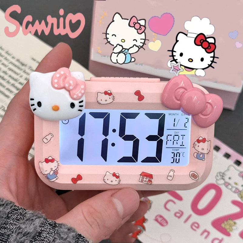 Hello Kitty Digital Alarm Clock – Cute DIY LED Mini Clock for Dorms & Desks