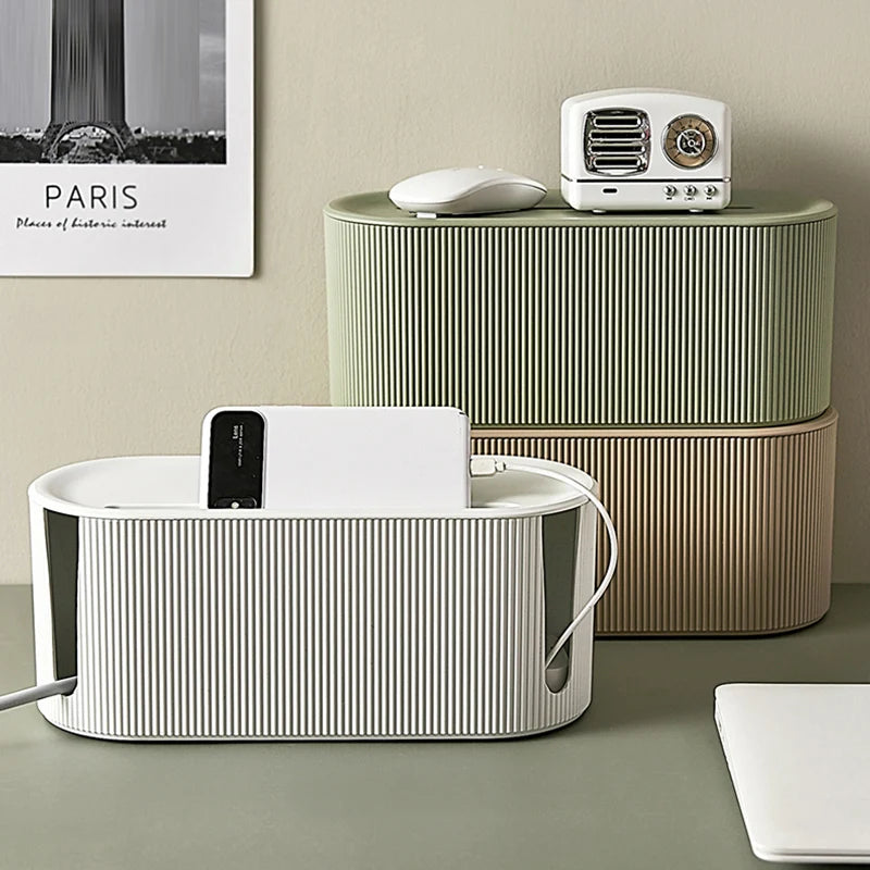 Nordic Plug Board Storage Box β Wire Organizer & Desktop Cable Holde