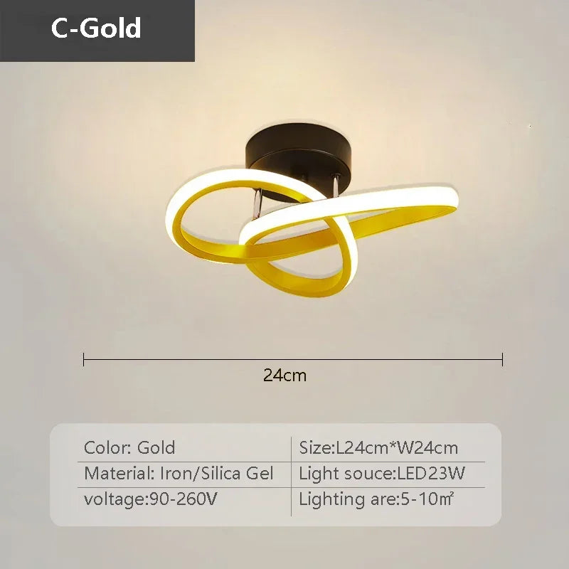 FlowLoop LED Ceiling Light β Minimalist Lighting for Hallways & Entryways
