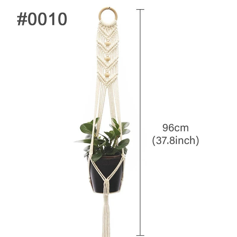 Handmade Macrame Hanging Plant Holder – Boho Flower Pot Hanger for Indoor & Outdoor Decor