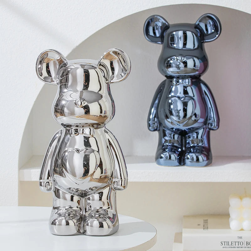 Aesthetic Ceramic Bearbrick Statue – Colorful Modern Home Decor Figure (17/27cm)