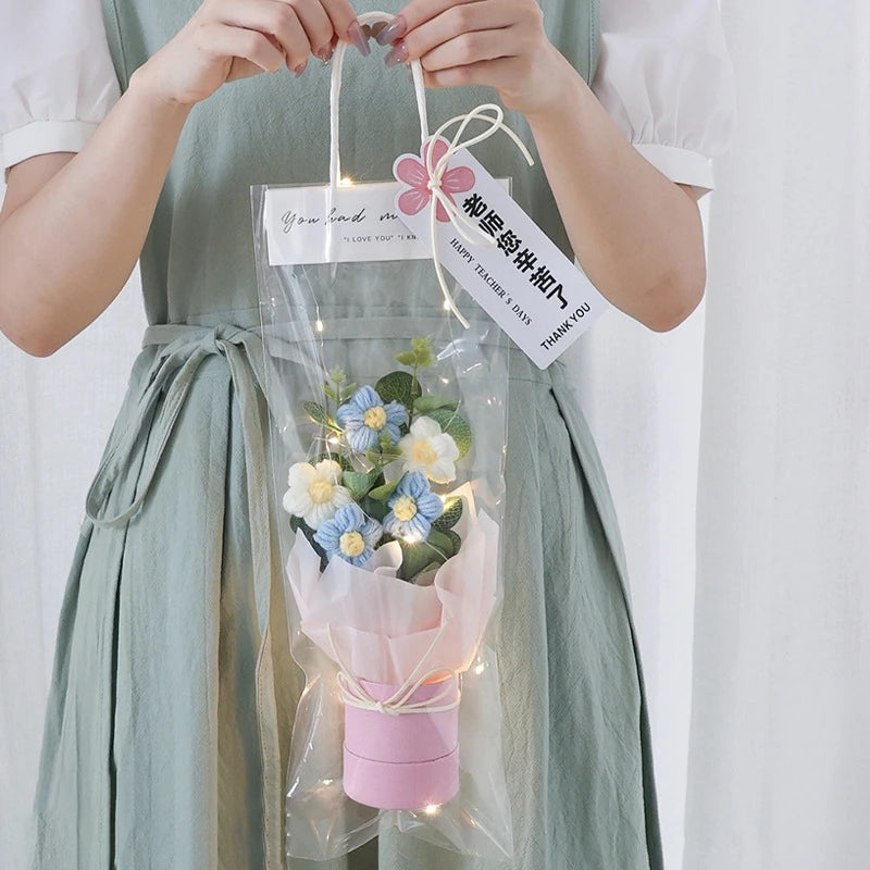 Crochet LED Flower Bouquet – Handmade Graduation & Wedding Gift