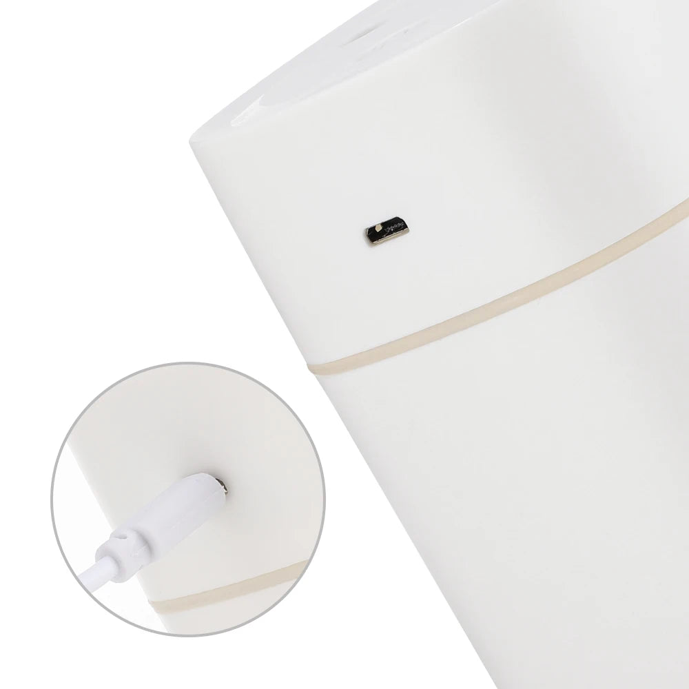 USB Cool Mist Humidifier – 600ml Portable Aromatherapy Diffuser with Night Light for Home & Car