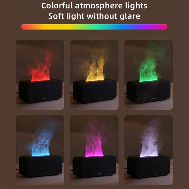 Flame Aroma Diffuser with LED Light & Timer – 120ml Portable Humidifier