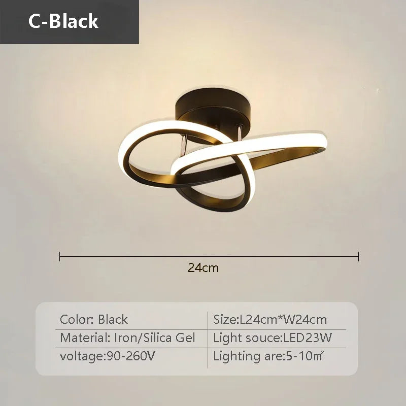 FlowLoop LED Ceiling Light β Minimalist Lighting for Hallways & Entryways