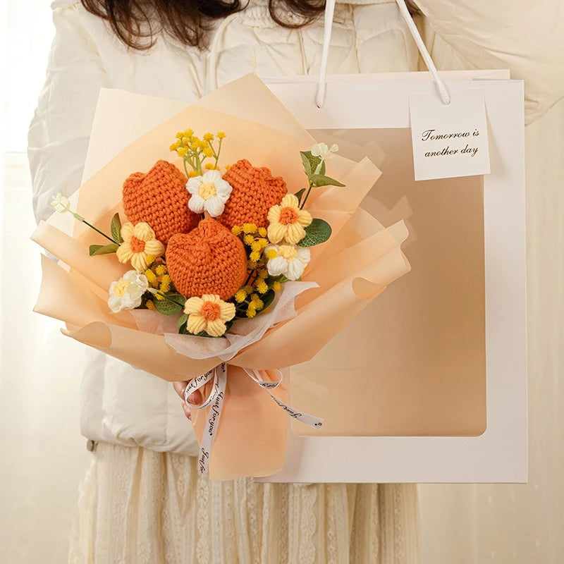 Crochet LED Flower Bouquet – Handmade Graduation & Wedding Gift