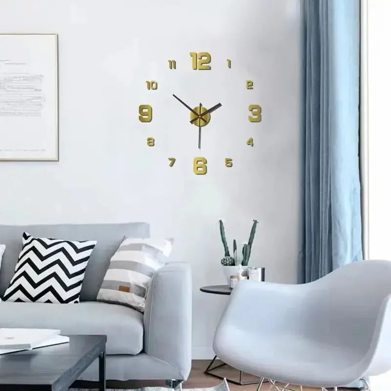 Minimalist Frameless DIY Wall Clock – Silent Modern Wall Décor for Home, Office, Bedroom