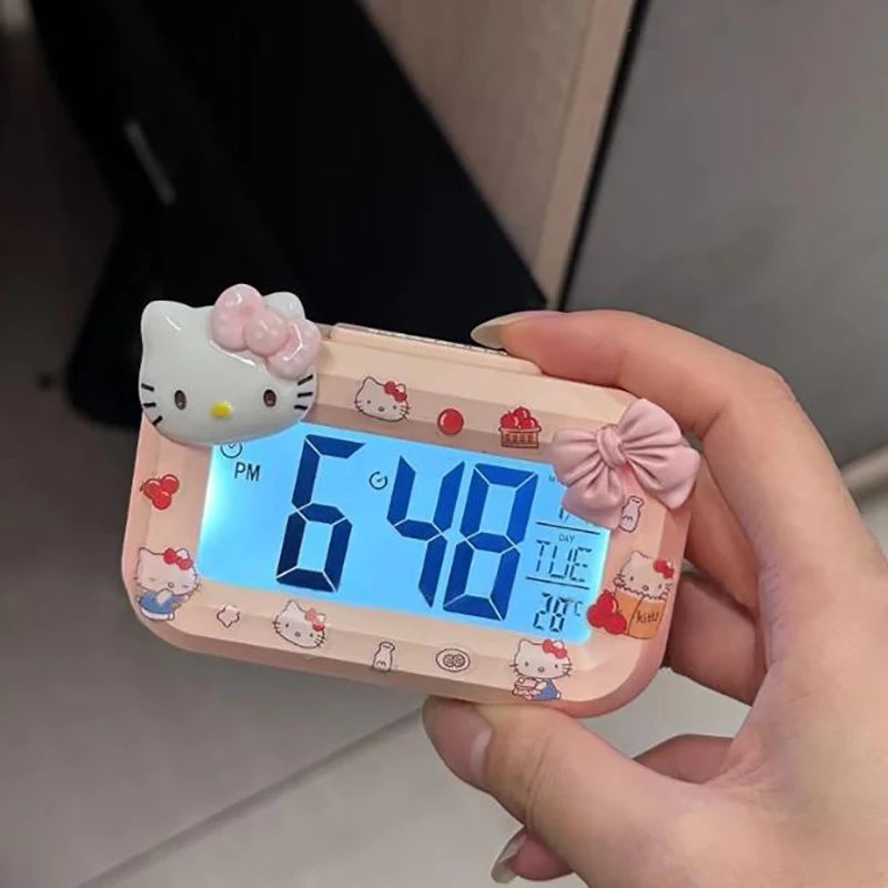 Hello Kitty Digital Alarm Clock – Cute DIY LED Mini Clock for Dorms & Desks