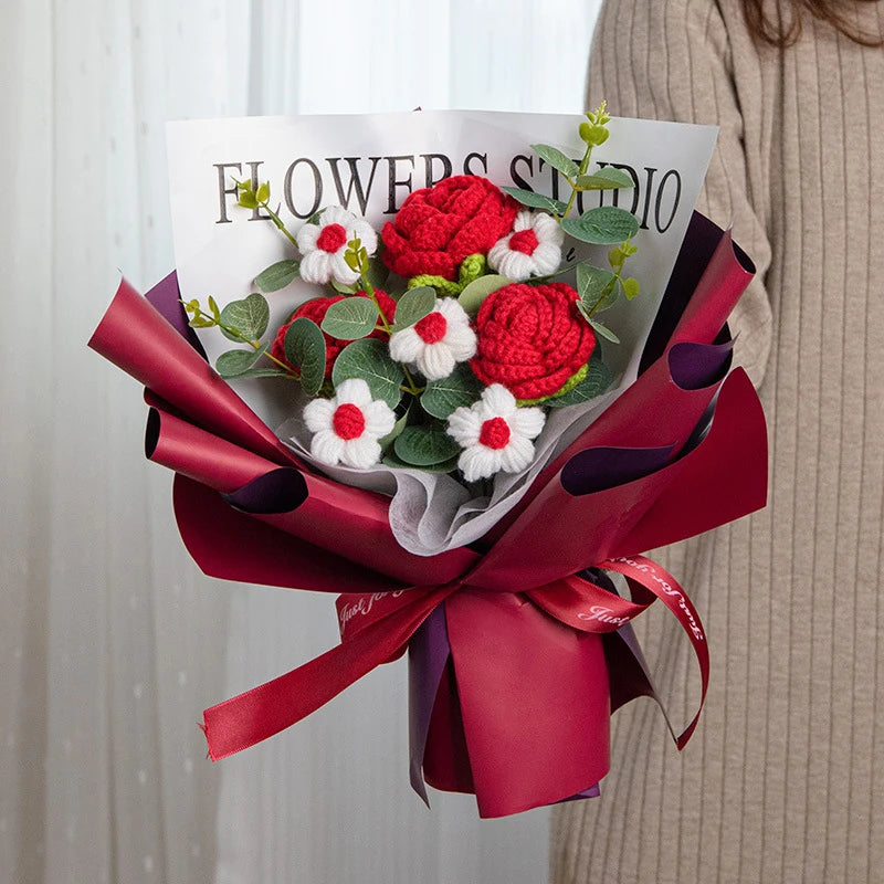 Crochet LED Flower Bouquet – Handmade Graduation & Wedding Gift