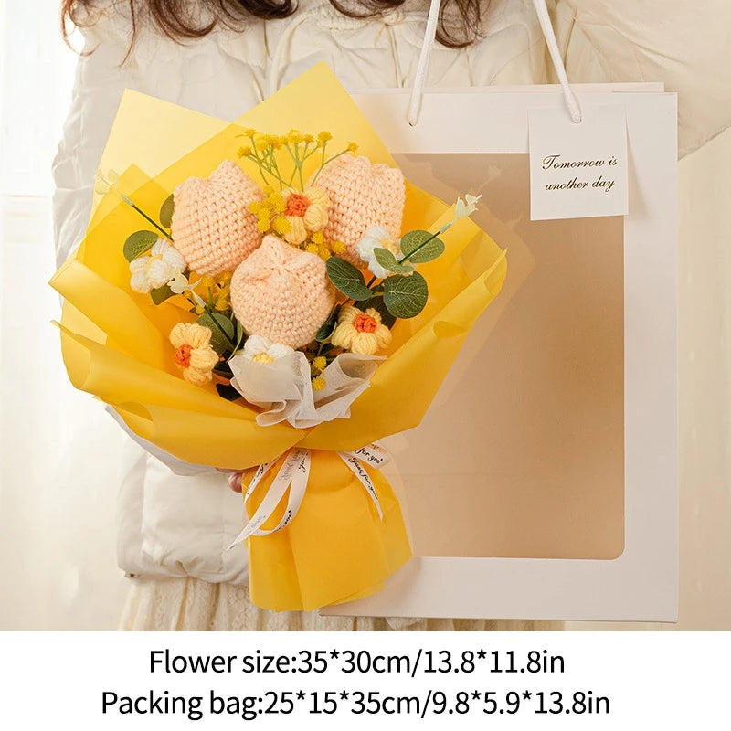 Crochet LED Flower Bouquet – Handmade Graduation & Wedding Gift