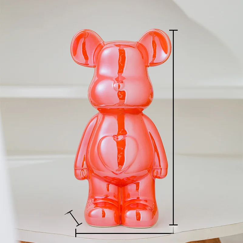 Aesthetic Ceramic Bearbrick Statue – Colorful Modern Home Decor Figure (17/27cm)