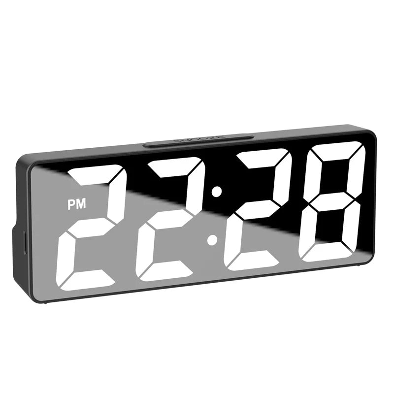 Modern LED Digital Alarm Clock with Temperature Display – Adjustable Brightness & 12/24 Hour Format