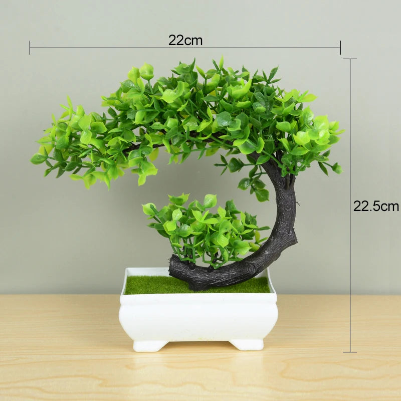 Artificial Pink Blossom Bonsai Tree – Decorative Faux Plant in White Ceramic Pot